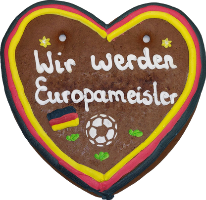 Lebkuchenherz M (24x22cm), Wir werden Europameister